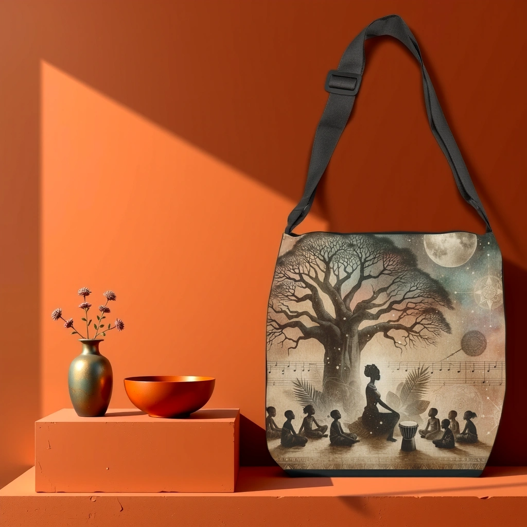 Baobab Tree Adjustable Crossbody Bag, African Women Empowerment Shoulder Bag, Adjustable Ethnic Shoulder Bag, Vintage-Inspired Bag, Juneteenth, Kwanzaa