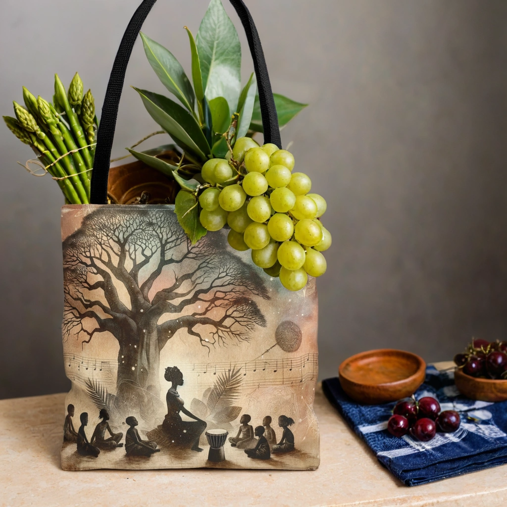 Baobab Tree Tote Bag, Stylish Shopping Bag, Boho Chic Handbag, Art Design Purse, Gift for Her, Fashion Accessory, Kwanzaa Gifts