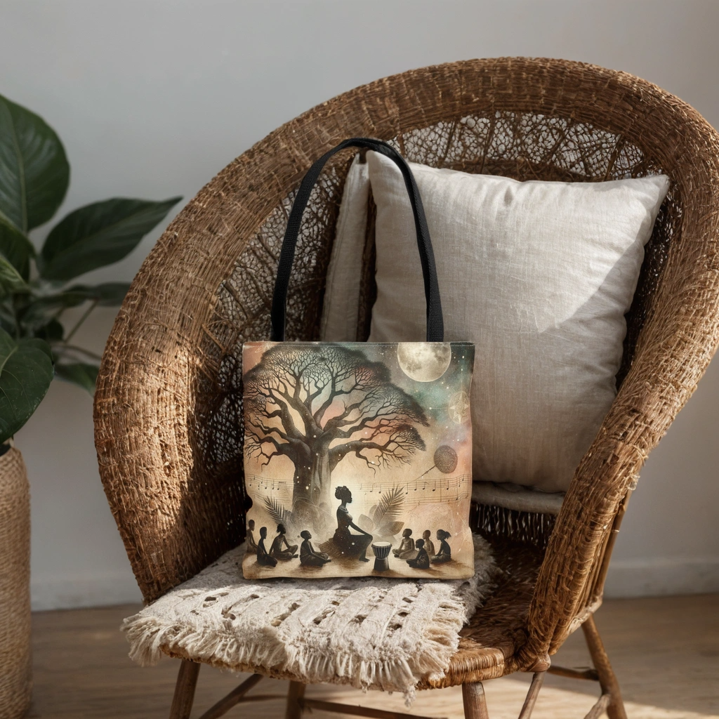 Baobab Tree Tote Bag, Stylish Shopping Bag, Boho Chic Handbag, Art Design Purse, Gift for Her, Fashion Accessory, Kwanzaa Gifts