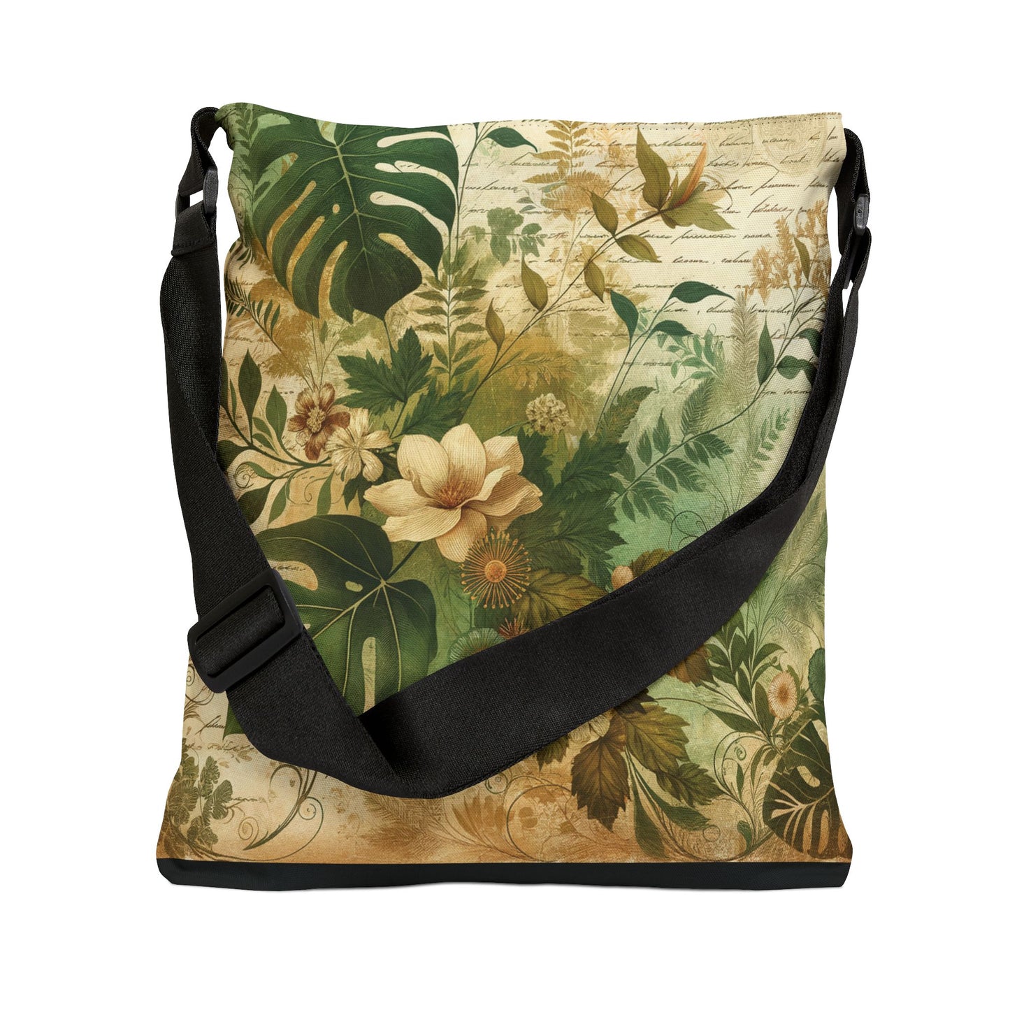 Monstera Adjustable Crossbody Bag, Botanical Crossbody Bag, Shoulder Bag, Adjustable Market Bag, Botanical Beach Tote