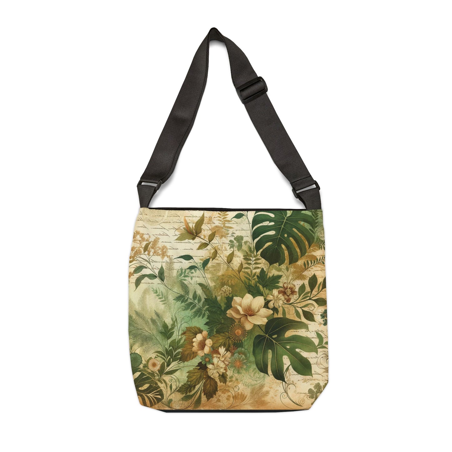 Monstera Adjustable Crossbody Bag, Botanical Crossbody Bag, Shoulder Bag, Adjustable Market Bag, Botanical Beach Tote