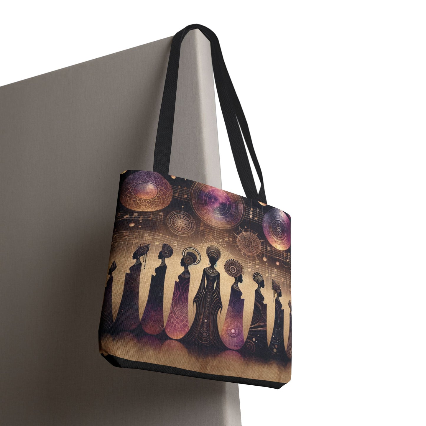 Celestial Sistas Tote Bag, Stylish Shopping Bag, Boho Chic Handbag, Art Design Purse, Unique Gift for Her, Fashion Accessory, Kwanzaa Gifts