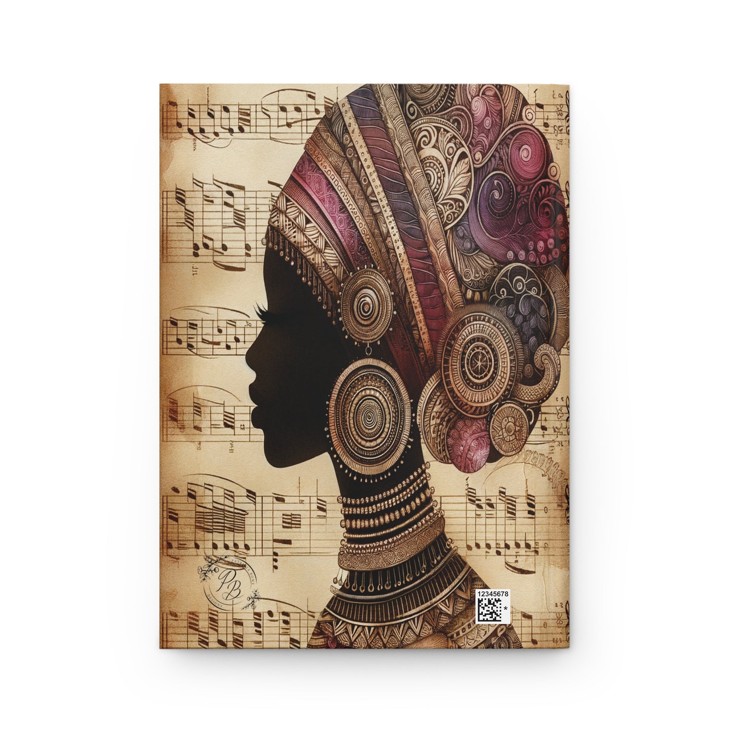 Hardcover Journal Matte, Music in my Soul Journal, African Woman Design, Cultural Richness, Black History Month, Women's History Month