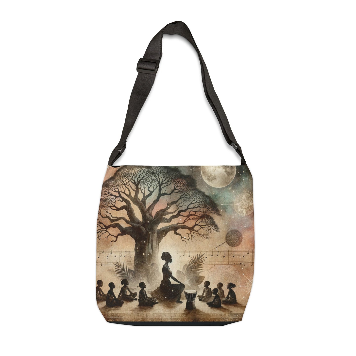 Baobab Tree Adjustable Crossbody Bag, African Women Empowerment Shoulder Bag, Adjustable Ethnic Shoulder Bag, Vintage-Inspired Bag, Juneteenth, Kwanzaa