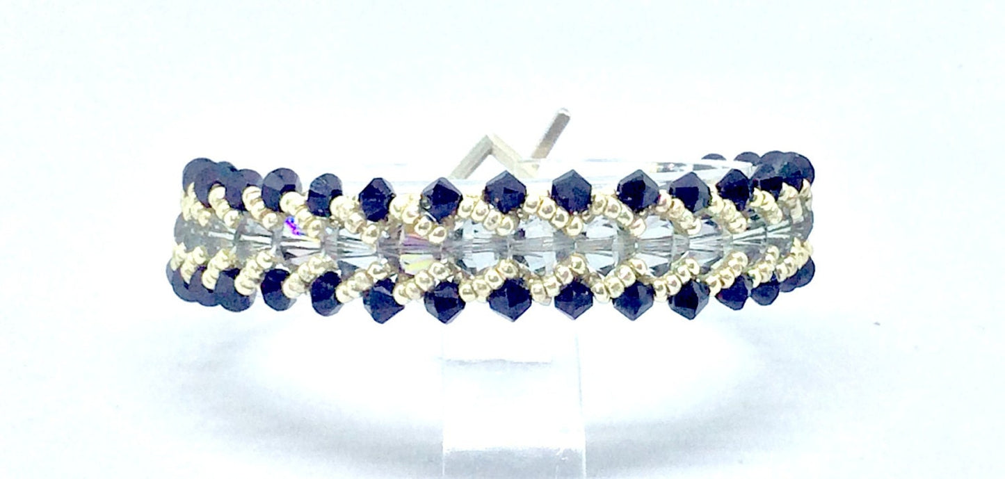 Black & Smoke Crystal Tennis Bracelet