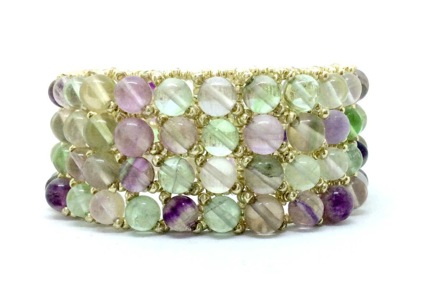 Fluorite Bracelet, Rainbow Fluorite Gemstone Cuff, Fluorite Jewelry, Real Gemstone Bracelet, Gemstone Bracelet, Gemstone Jewelry