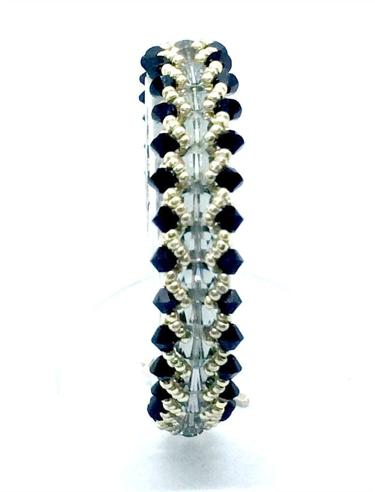 Black & Smoke Crystal Tennis Bracelet