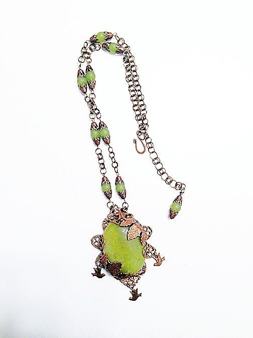 Olivine Jade Necklace, Green Necklace, Olive Jade Statement Necklace, Serpentine Necklace, Olivine Necklace, Olive Jade Jewelry