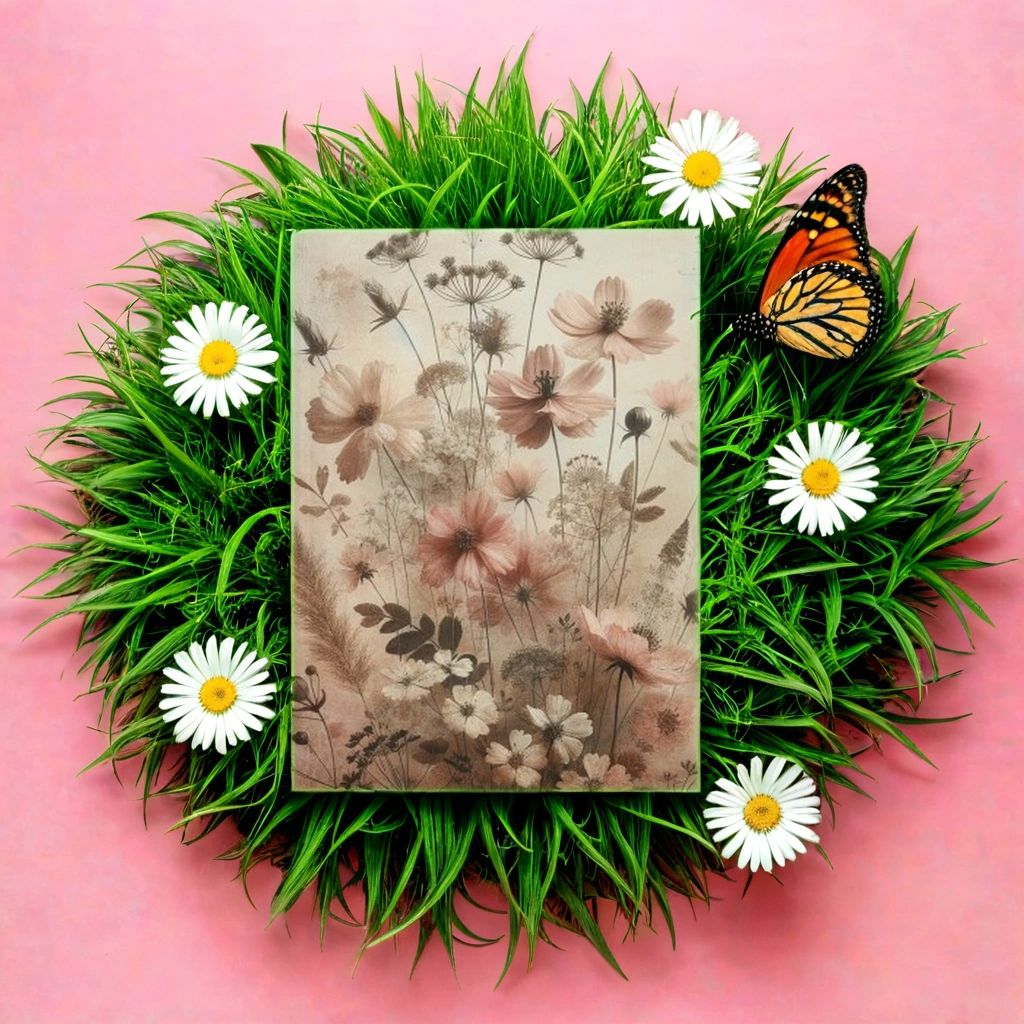 Vintage Wildflower Hardcover Journal Matte, Pink Floral Notebook, Botanical Journal, Gift for Her, Keepsake Diary, Travel Planner