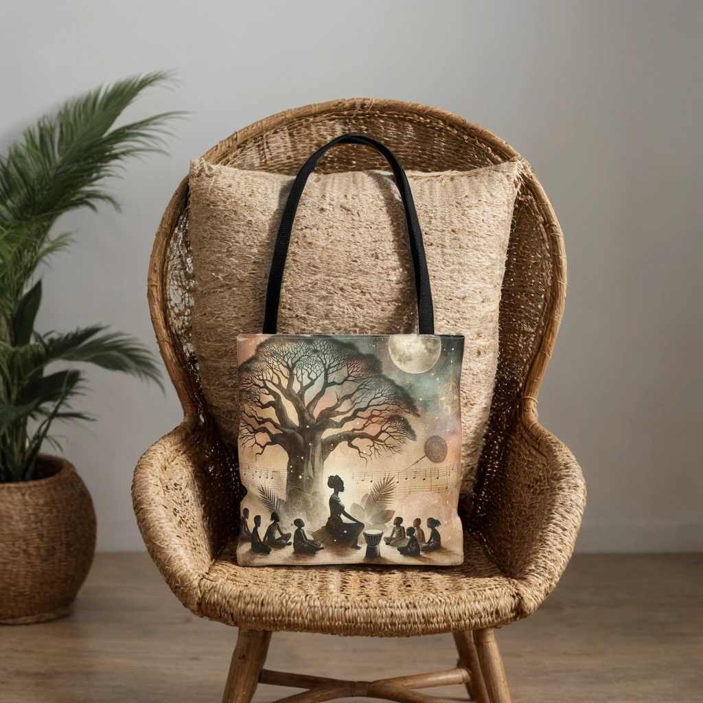 Baobab Tree Tote Bag, Stylish Shopping Bag, Boho Chic Handbag, Art Design Purse, Gift for Her, Fashion Accessory, Kwanzaa Gifts