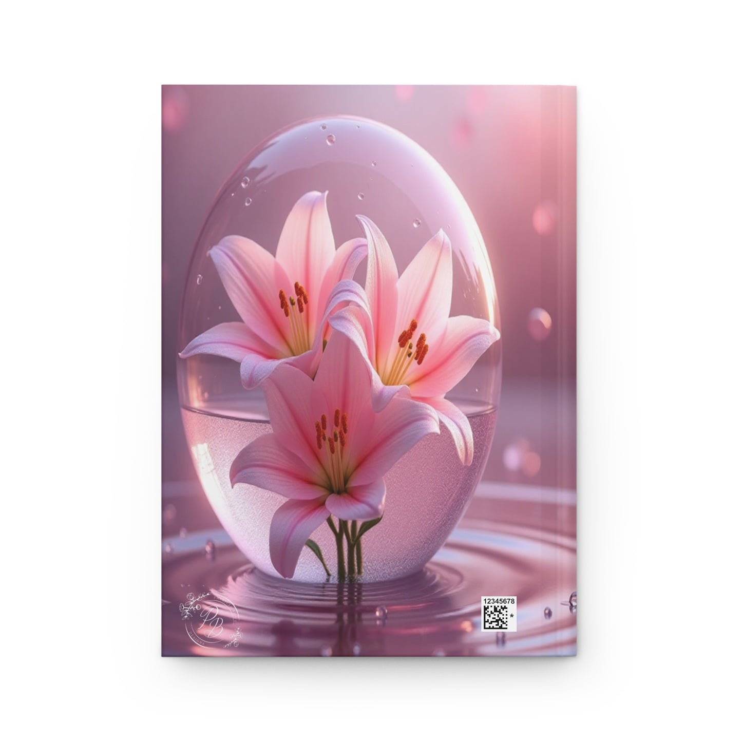 Pink Lilies Hardcover Journal, Matte Finish, Writing Notebook for Creatives, Students, Professionals, Gift Idea, Beauty and Practicality
