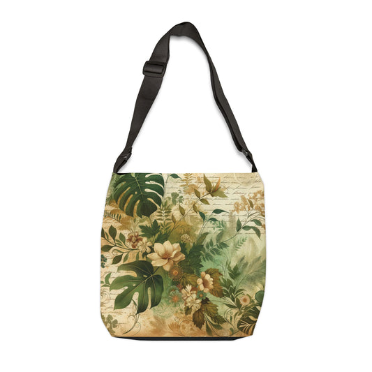 Monstera Adjustable Crossbody Bag, Botanical Crossbody Bag, Shoulder Bag, Adjustable Market Bag, Botanical Beach Tote