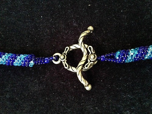 Blue Spiral Crystal Necklace