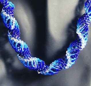 Blue Spiral Crystal Necklace