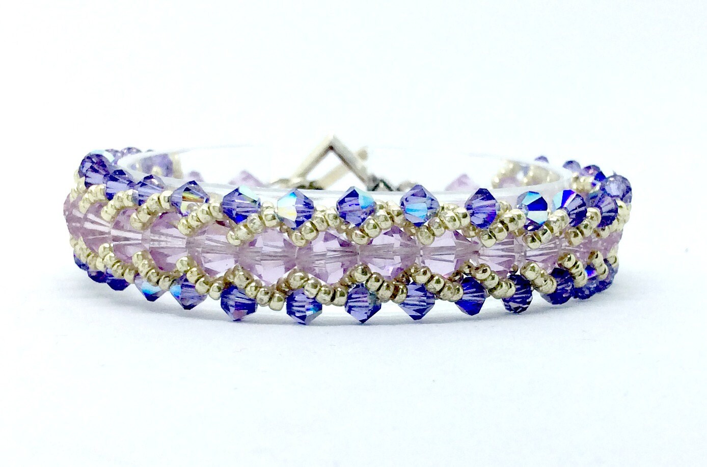 Tanzanite & Amethyst Crystal Handbeaded Bracelet