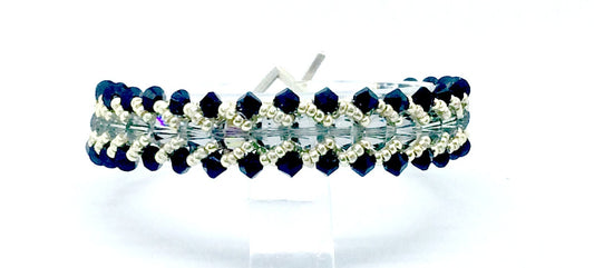 Black & Smoke Crystal Tennis Bracelet
