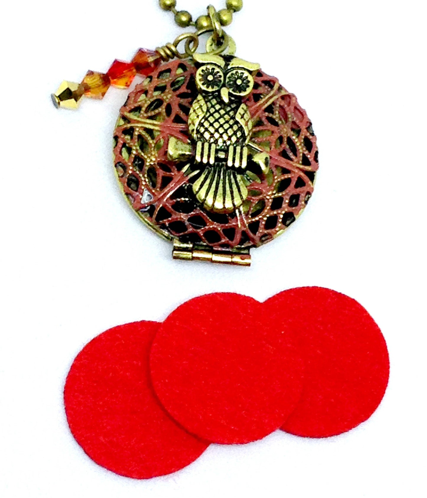 Brass Owl Perfume Diffuser, Brass Owl Locket, Owl Jewelry, Owl Diffuser, Bird Necklace, Owl Pendant, Filigree Jewelry, Animal Necklace