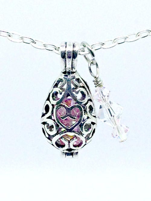 Silver Teardrop Necklace with Crystals, Silver Teardrop Pendant, Silver Filigree Pendant, Silver Filigree Teardrop, Teardrop Locket