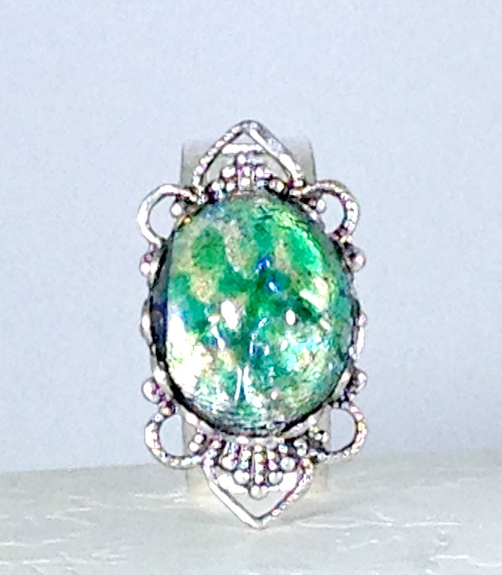Green Dragon's Breath Opal Ring