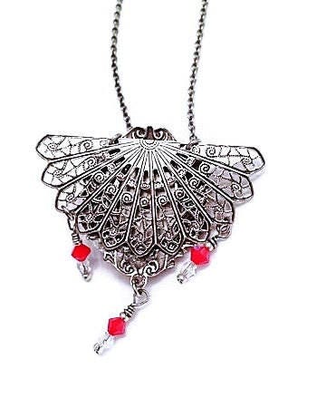 Pink Rose Necklace, Pink Rose Filigree Necklace, Pink Flower Necklace, Fantasy Necklace, Ornate Necklace, Vintage Style, Flower Jewelry