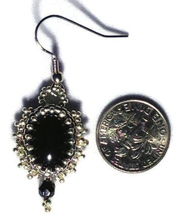 Black Agate Earrings, Beaded Earrings, Black Gemstone Bead Earrings, Agate Jewelry, Agate Drop Earrings
