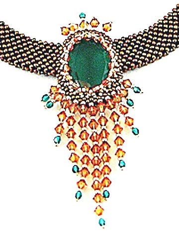 Emerald Vintage Crystal Necklace, Beaded Collar Necklace, Emerald Collar Necklace, Statement Necklace, Beaded Bib Necklace, Seed Bead Necklace