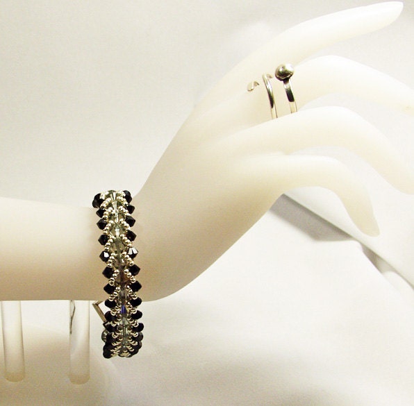 Black & Smoke Crystal Tennis Bracelet