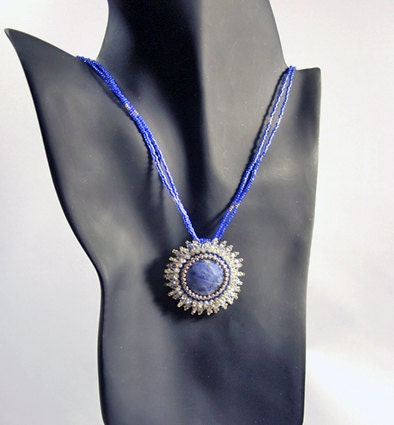 Sodalite Necklace, Blue Sodalite Necklace, Blue Gemstone Necklace, Boho Necklace, Sodalite Jewelry, Gemstone Necklace, Statement Necklace