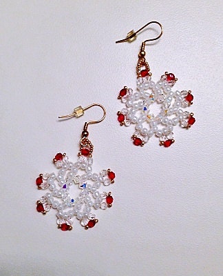 Snowflake Earrings, Christmas Jewelry, Crystal Earrings, Christmas Earrings, Snowflake Earrings, Xmas Earrings, Holiday Jewelry