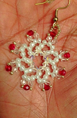 Snowflake Earrings, Christmas Jewelry, Crystal Earrings, Christmas Earrings, Snowflake Earrings, Xmas Earrings, Holiday Jewelry