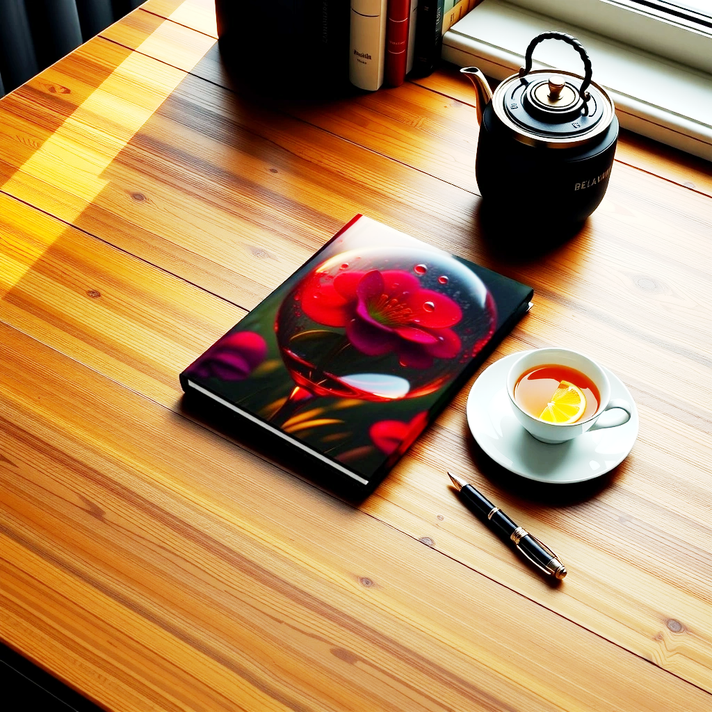 Crimson Bloom Journal, Matte Hardcover Notebook for Mindful Journaling, Dreamy Sketches, Poetry, 150 Lined Pages, Romantic Writing, Elegant